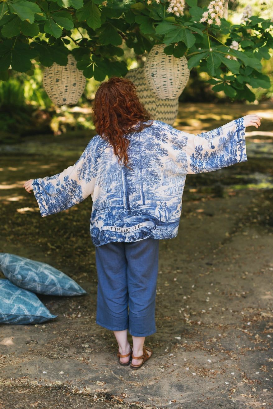 Market of Stars - Let the Light in Printed Bamboo Crop Kimono