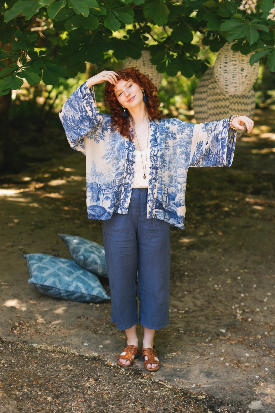 Market of Stars - Let the Light in Printed Bamboo Crop Kimono