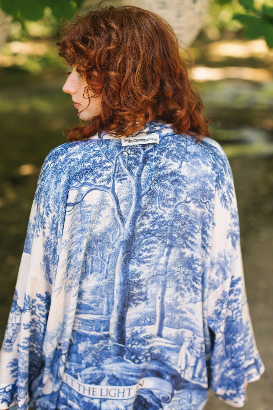 Market of Stars - Let the Light in Printed Bamboo Crop Kimono