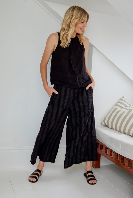 Solange Cotton Stripe Pants - OSFM