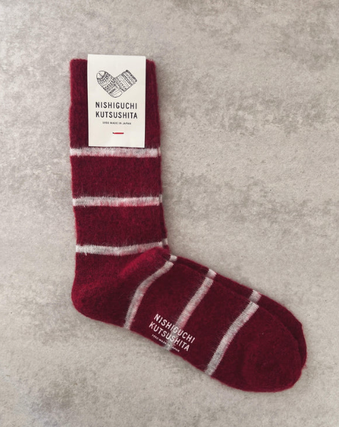 nishiguchi kutsushita : Oslo Mohair wool border sock