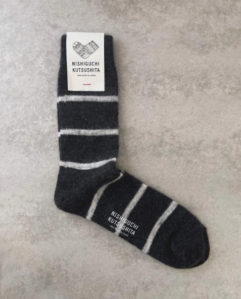 nishiguchi kutsushita : Oslo Mohair wool border sock