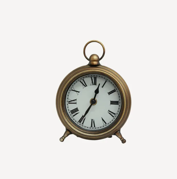 French Country Collections - Desk Clock Antique Gold