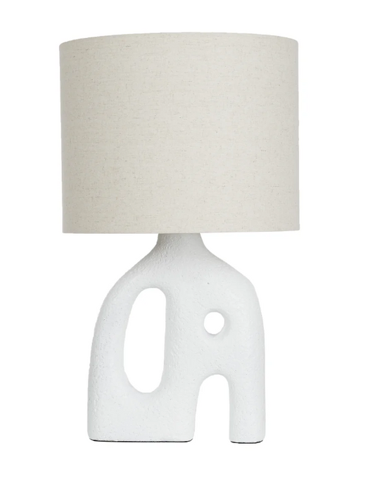 Sandor Resin Table Lamp White/Natural