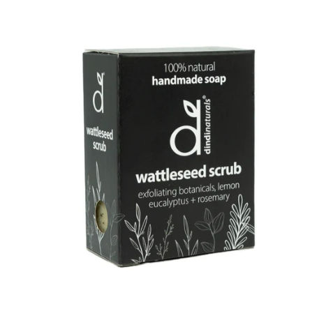 Dindi Naturals - boxed soap wattleseed scrub 110gm