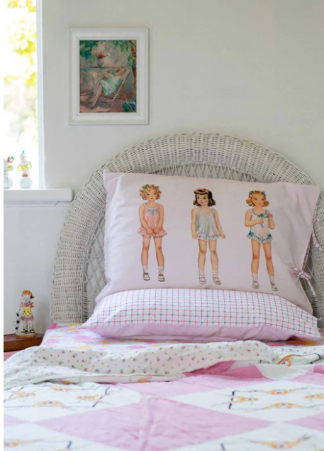 Paperdoll pillowcase *organic cotton LAZYBONES