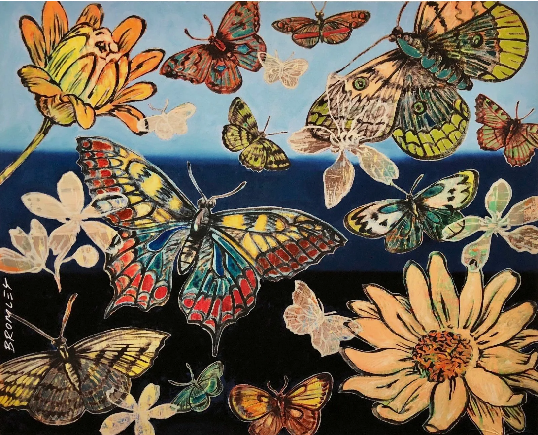 David Bromley - Summer Butterflies FRAMED (signed in plate)