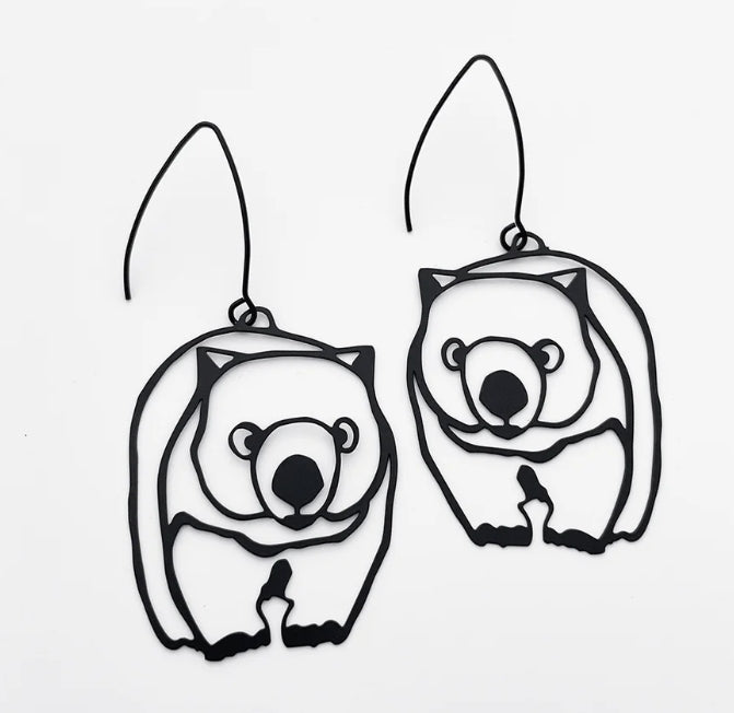 Denz + Co - Wombat earrings in Black