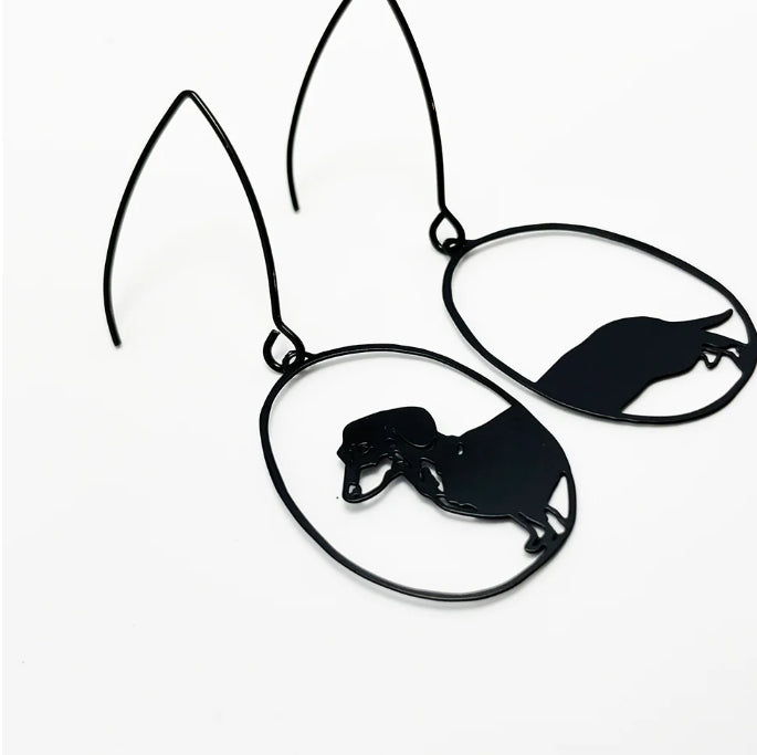 Denz + Co - Mini Dachshund Dangles in Black