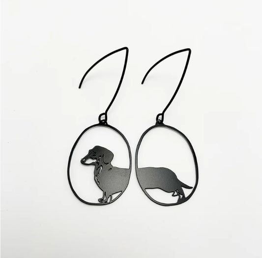 Denz + Co - Mini Dachshund Dangles in Black