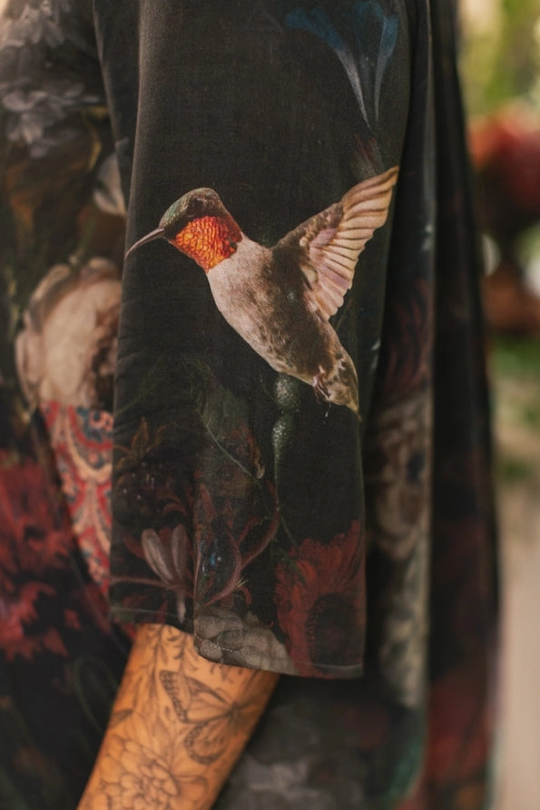 Market of Stars - Flight of Fancyartist Tunic Dress with Pockets & Hummingbird *PRE-ORDER