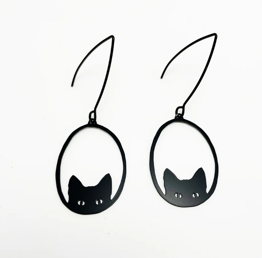 Denz + Co - Mini Black Cat Dangles in Black