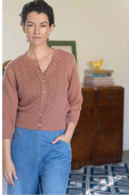 Ava cardigan Cinnamon *Organic cotton