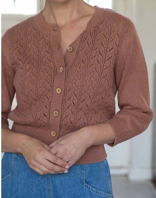 Ava cardigan Cinnamon *Organic cotton