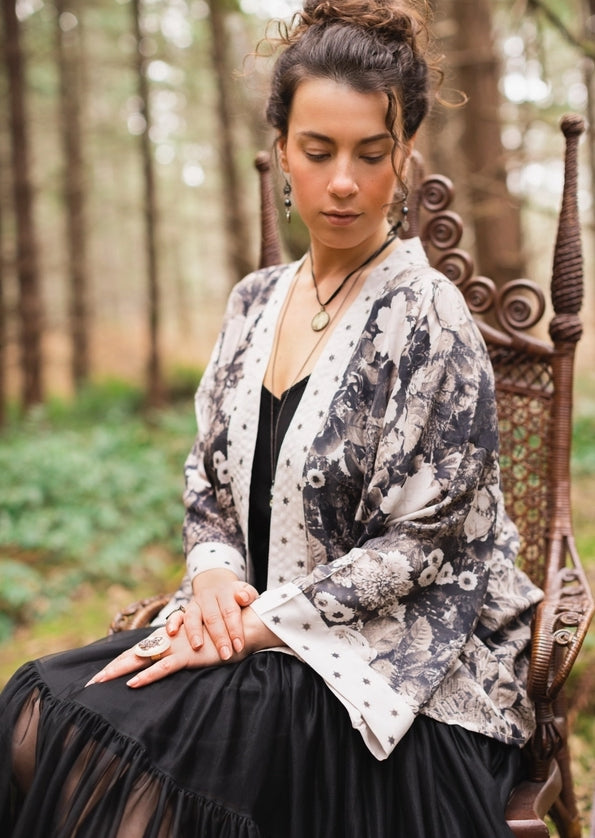 Market of Stars - The Looking Glass Cropped Bamboo Kimono Cardigan