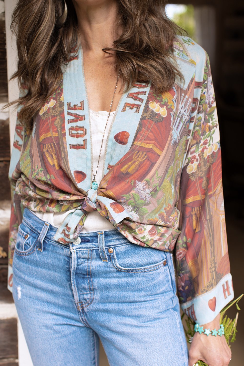 Love Language Kimono Duster (Cropped Length)